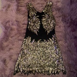 Black n gold dress